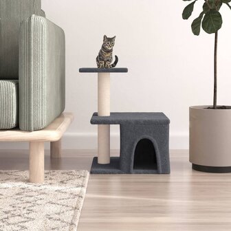 Kattenmeubel met sisal krabpalen 48 cm donkergrijs 1