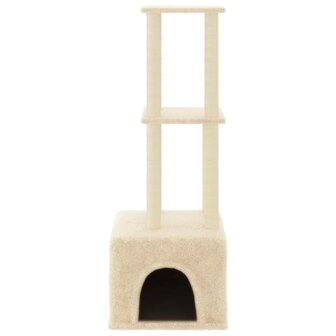 Kattenmeubel met sisal krabpalen 133,5 cm cr&egrave;mekleurig 3
