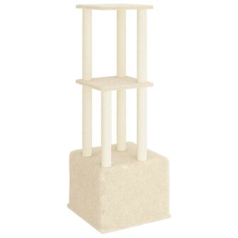 Kattenmeubel met sisal krabpalen 133,5 cm cr&egrave;mekleurig 5