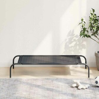 Hondenbed verhoogd L textileen zwart 1