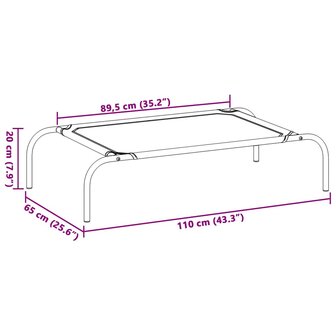 Hondenbed verhoogd L textileen zwart 8