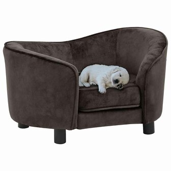 Hondenbank 69x49x40 cm pluche bruin 1