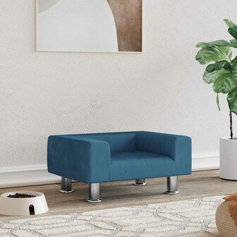 Hondenmand 50x40x26,5 cm fluweel blauw 1