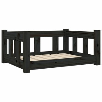 Hondenmand 65,5x50,5x28 cm massief grenenhout zwart 2