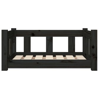 Hondenmand 65,5x50,5x28 cm massief grenenhout zwart 4