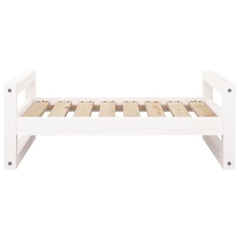 Hondenmand 75,5x55,5x28 cm massief grenenhout wit 5