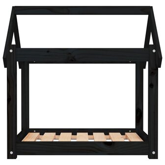 Hondenmand 71x55x70 cm massief grenenhout zwart 5