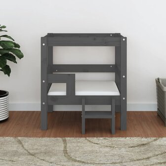 Hondenmand 55,5x53,5x60 cm massief grenenhout grijs 3