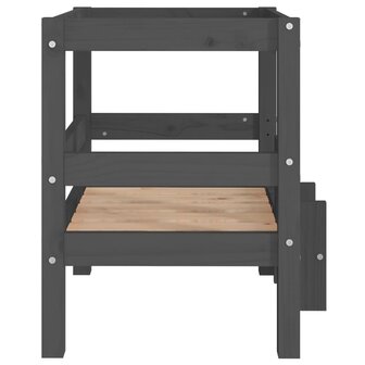 Hondenmand 55,5x53,5x60 cm massief grenenhout grijs 6