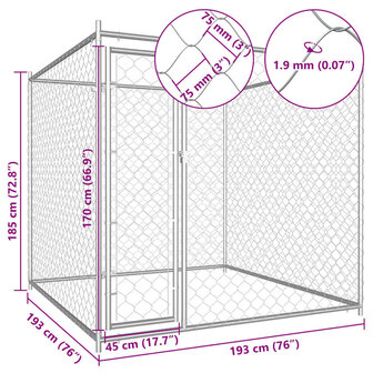 Hondenkennel voor buiten 193x193x185 cm  6