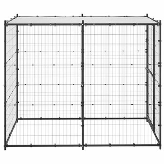 Hondenkennel voor buiten met dak 110x220x180 cm staal 3