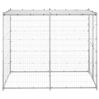Hondenkennel buiten met dak 110x220x180 cm gegalvaniseerd staal 3