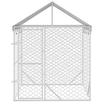 Hondenkennel met dak 2x2x2,5 m gegalvaniseerd staal zilver 3