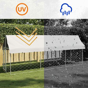 Hondenkennel voor buiten met dak 400x100x150 cm 8