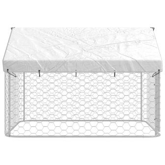 Hondenkennel voor buiten met dak 200x200x150 cm 6