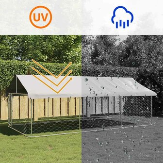Hondenkennel voor buiten met dak 400x200x150 cm 8