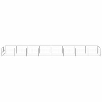 Hondenkennel 8 m&sup2; staal zilverkleurig 2