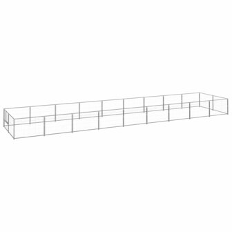 Hondenkennel 18 m&sup2; staal zilverkleurig 1