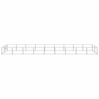 Hondenkennel 18 m&sup2; staal zilverkleurig 2
