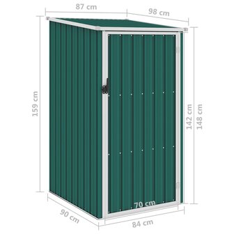Tuinschuur 87x98x159 cm gegalvaniseerd staal groen  7