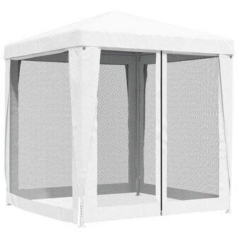 Partytent met 4 mesh zijwanden 2x2 m wit 4