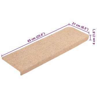 Trapmatten zelfklevend 20 st 65x21x4 cm cr&egrave;mekleurig 8