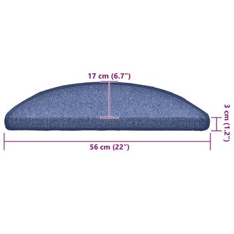 Trapmatten 30 st 56x17x3 cm blauw 8
