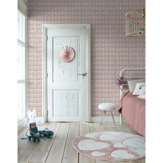 Noordwand Behang Good Vibes Hexagon Pattern roze en paars 1