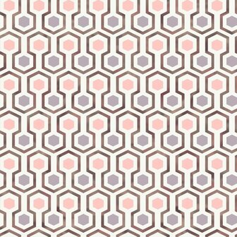 Noordwand Behang Good Vibes Hexagon Pattern roze en paars 2