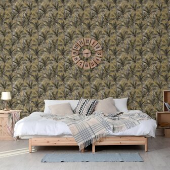 DUTCH WALLCOVERINGS Behang Palm Trees goudkleurig en zwart 1