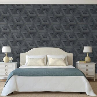 DUTCH WALLCOVERINGS Behang Onyx antraciet- en goudkleurig 1