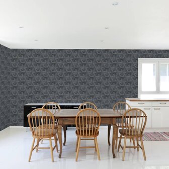 DUTCH WALLCOVERINGS Behang Onyx antraciet- en goudkleurig 7