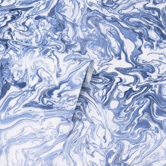 DUTCH WALLCOVERINGS Behang Liquid Marble blauw 4
