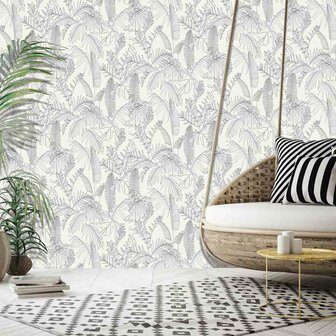 HOLLANDSE WANDBEKLEDING Behang Galapalos Wit 2