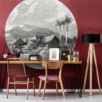 WallArt Behangcirkel Landscape of Guadeloupe 190 cm 4