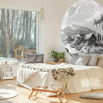 WallArt Behangcirkel Landscape of Guadeloupe 190 cm 5