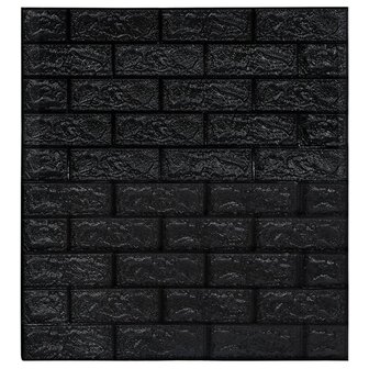 3D-behang zelfklevend 40 st bakstenen zwart 3