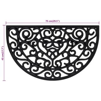 Deurmat halfrond 45x75 cm rubber 6