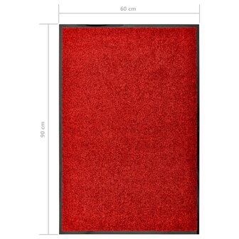 Deurmat wasbaar 60x90 cm rood 6