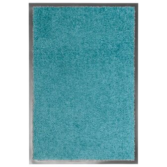 Deurmat wasbaar 40x60 cm cyaan 1