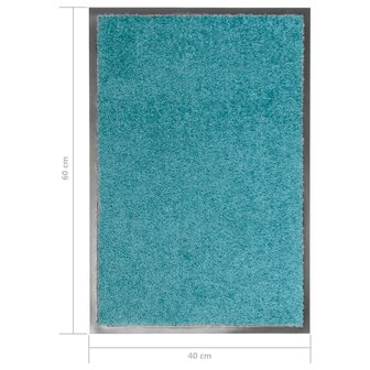 Deurmat wasbaar 40x60 cm cyaan 6