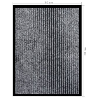 Deurmat 60x80 cm gestreept grijs 6