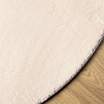 Vloerkleed HUARTE laagpolig zacht wasbaar &Oslash; 80 cm beige 4