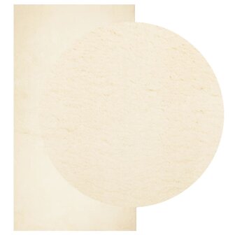 Vloerkleed HUARTE laagpolig zacht wasbaar 80x150 cm cr&egrave;me 3