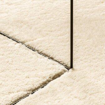 Vloerkleed HUARTE laagpolig zacht wasbaar &Oslash; 80 cm cr&egrave;me 8