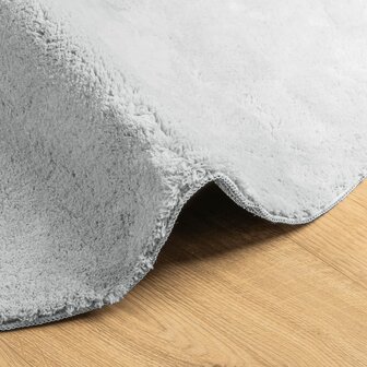 Vloerkleed HUARTE laagpolig zacht wasbaar &Oslash; 80 cm grijs 6