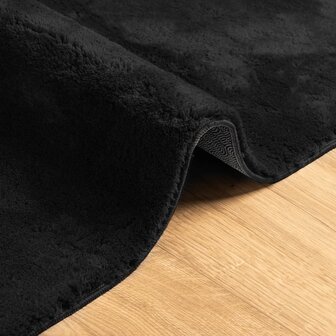 Vloerkleed HUARTE laagpolig zacht wasbaar 60x110 cm zwart 6