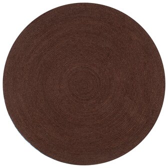Vloerkleed handgemaakt rond 120 cm jute bruin 1