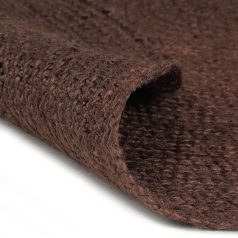 Vloerkleed handgemaakt rond 120 cm jute bruin 2