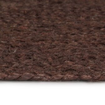 Vloerkleed handgemaakt rond 120 cm jute bruin 3